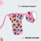 Adore Insta Dry Baby Cloth Tie Knot Langot- 0- 3 Months  Pink Animal S