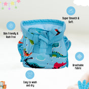 Adore Insta Dry Baby Cloth Tie Knot Langot- 0- 3 Months Blue Dino S