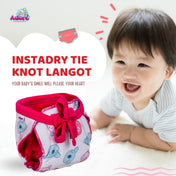 Adore Insta Dry Baby Cloth Tie Knot Langot- 9-12 Months White Teddy L