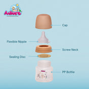 Adore Skoot Jr 2 Stage Wideneck Feeding Bottle - 125ml - Brown