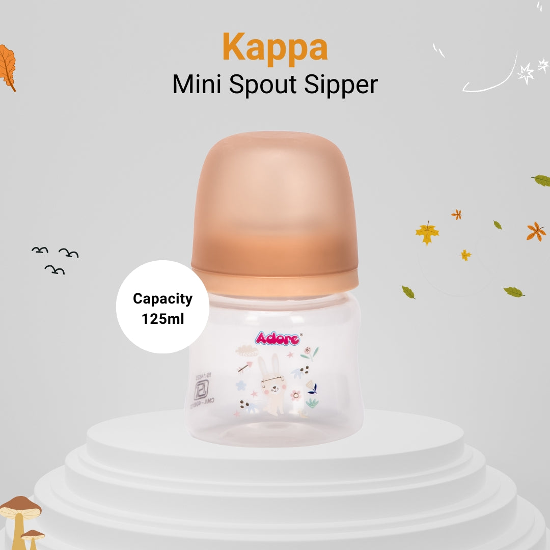 Adore Kappa Wideneck Spout Sipper- Spill Proof- 125ml - Brown