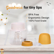 Adore Lota Widneck Straw Sipper- Spill Proof - 125ml- Yellow