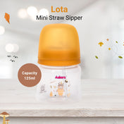 Adore Lota Widneck Straw Sipper- Spill Proof - 125ml- Yellow