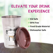 Adore  Bliss Printed Stainless Steel Tumbler - 300ml - Brown