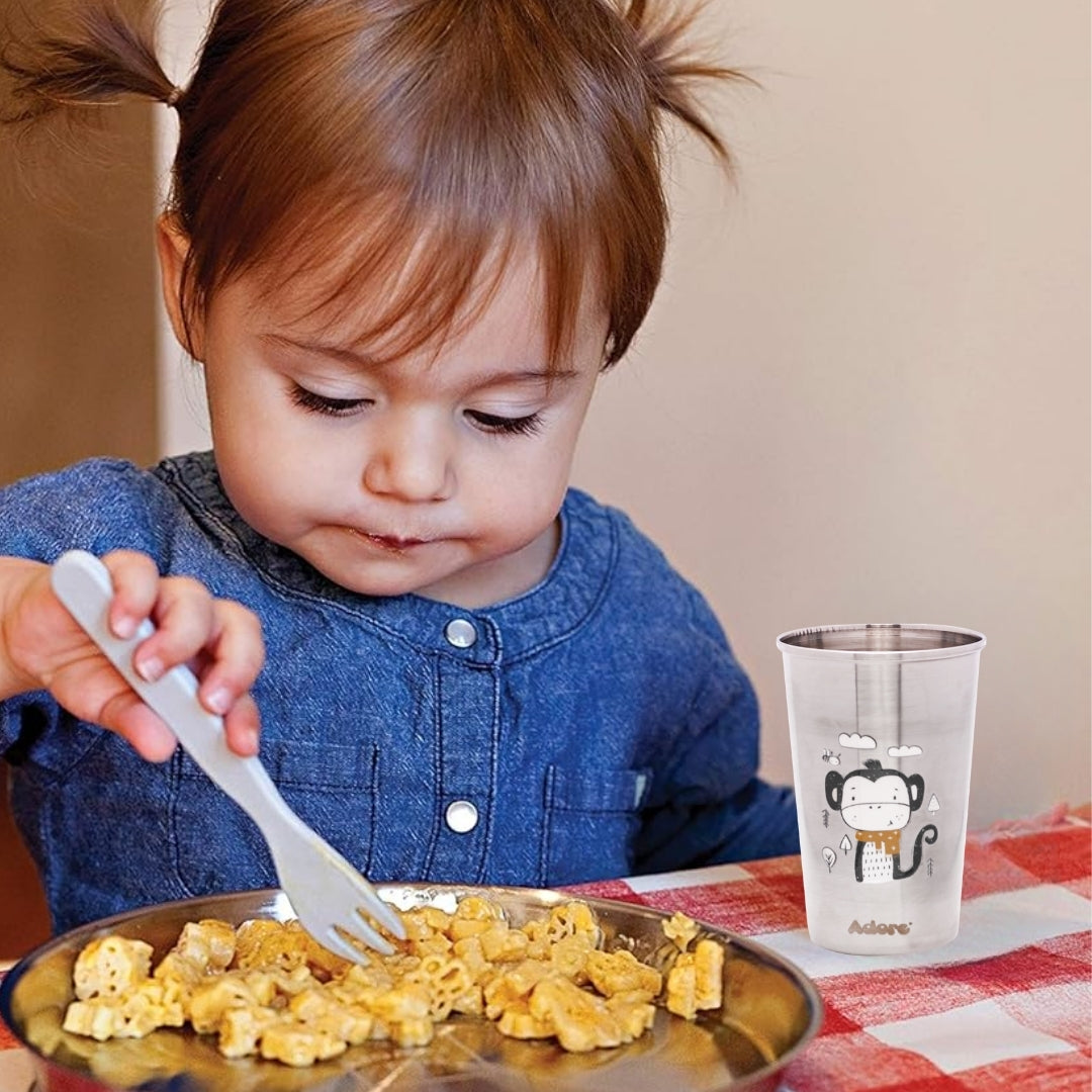 Adore  Bliss Printed Stainless Steel Tumbler - 300ml - Brown