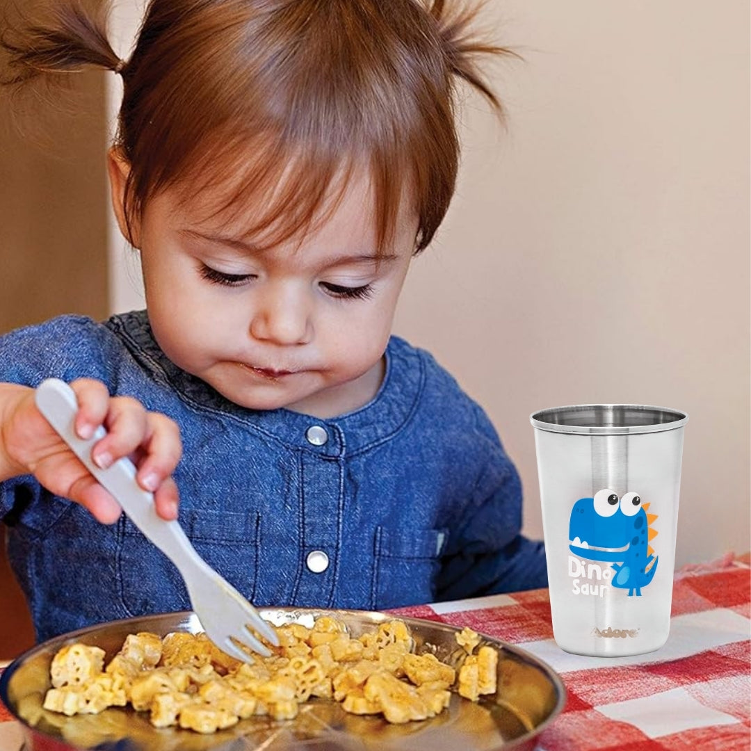 Adore  Bliss Printed Stainless Steel Tumbler - 300ml - Orange