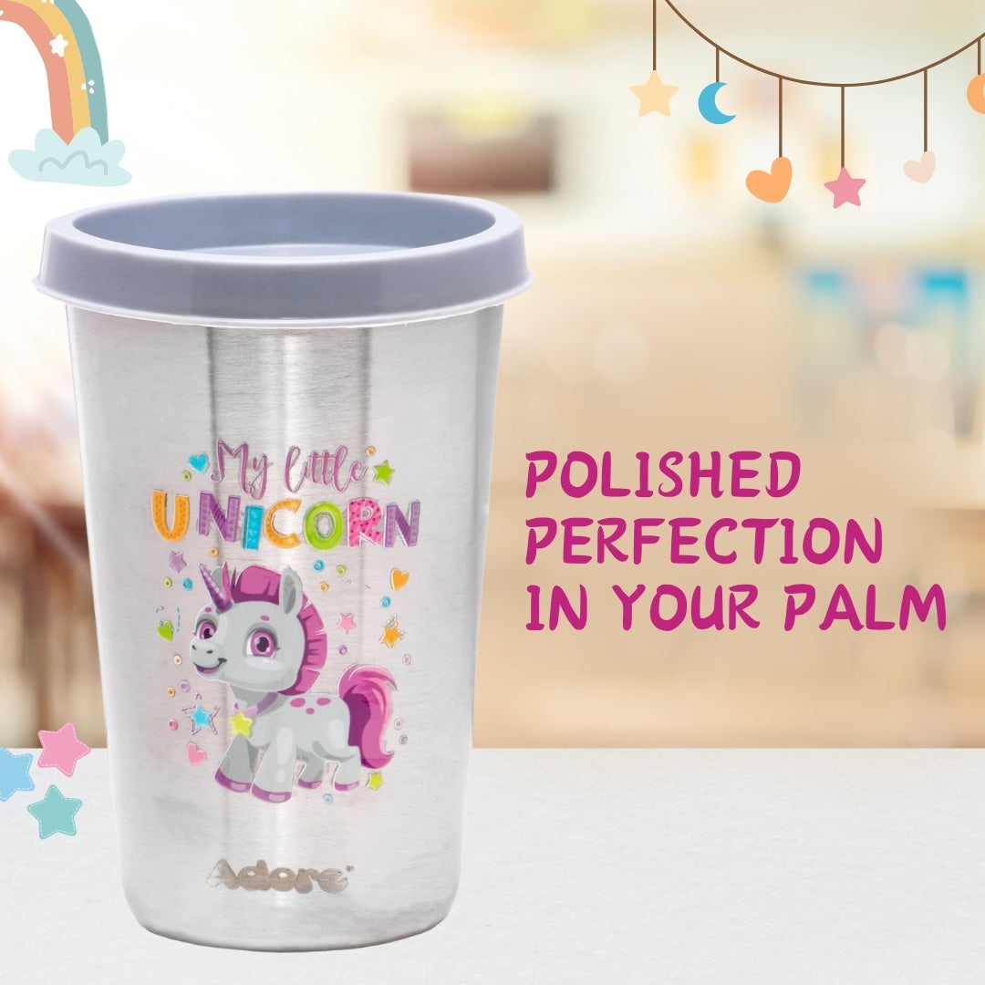 Adore  Bliss Printed Stainless Steel Tumbler - 300ml - Grey