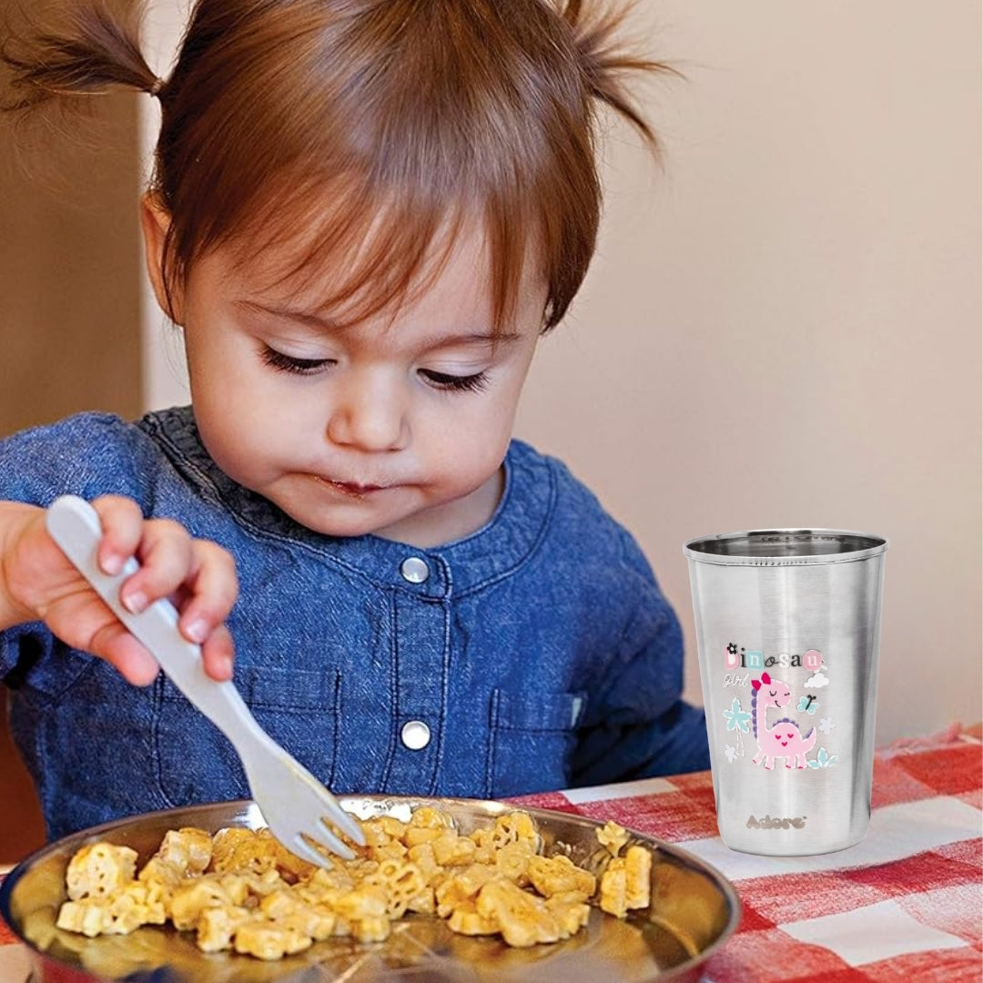 Adore  Bliss Printed Stainless Steel Tumbler - 300ml - Purple