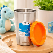 Adore Uno Printed Stainless Steel Tumbler with Spill Proof Lid 300 ml - Orange