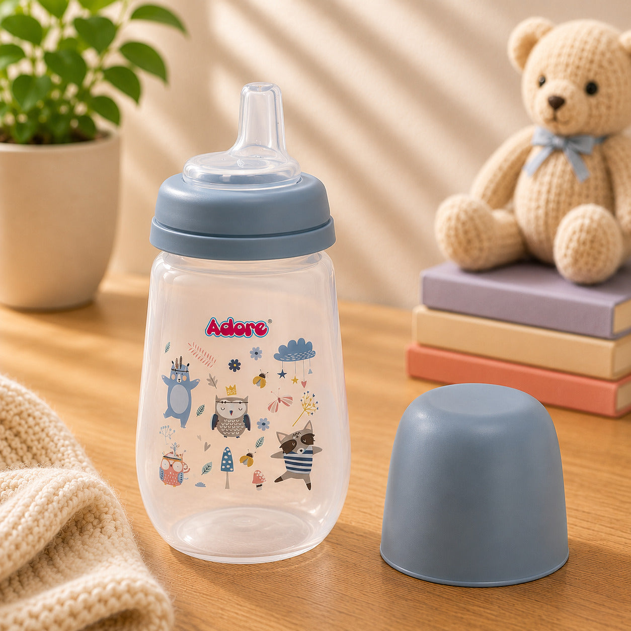 Adore Meta Wideneck Spout Sipper- Spill Proof- 250ml - Blue