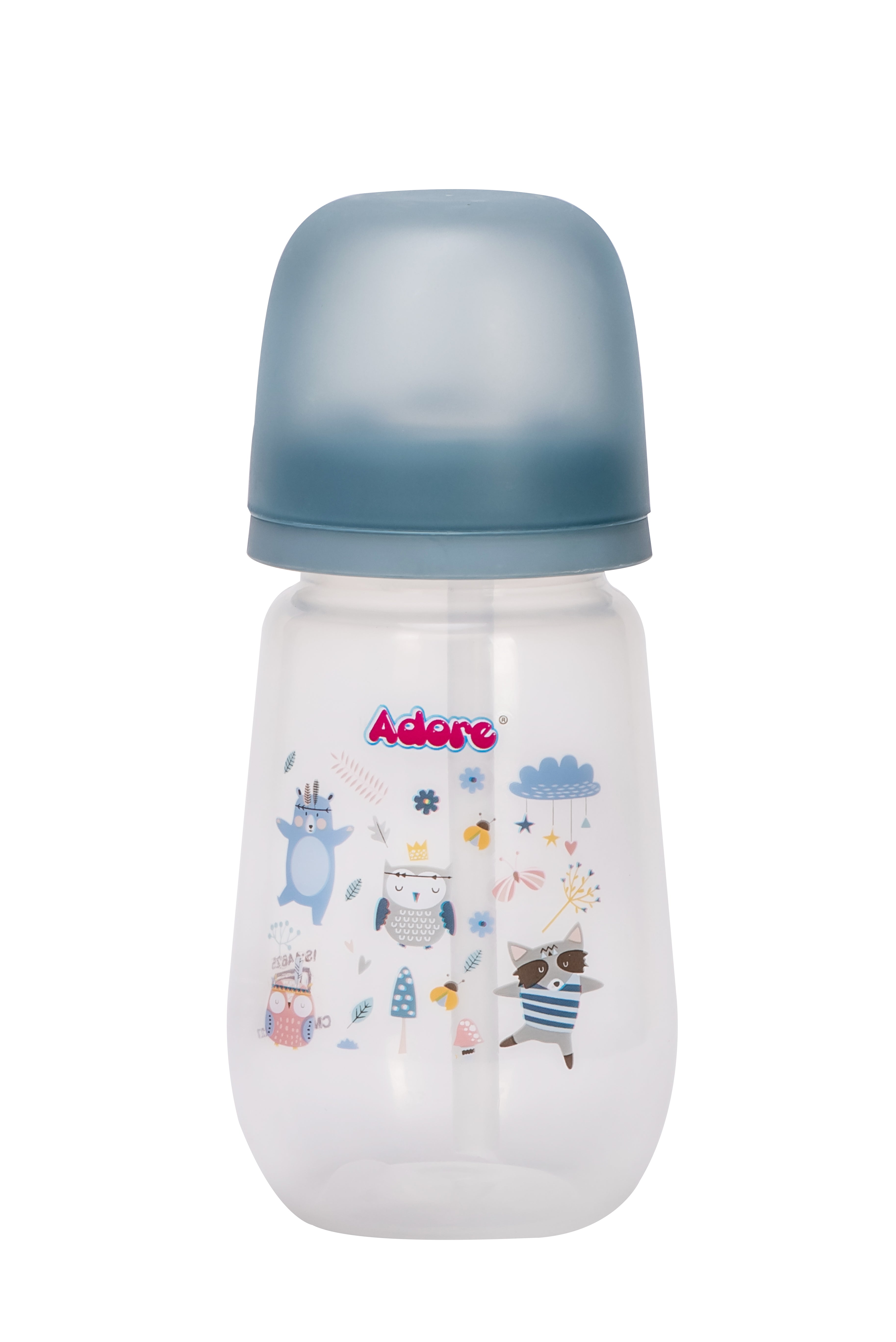 Adore Zeta Wideneck Straw Sipper- Spill Proof- 250ml - Blue