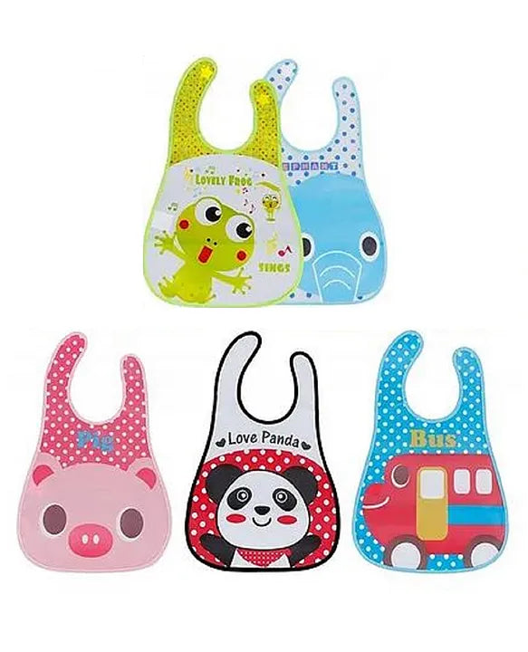 Adore Baby Washable And Reusable Bib (Color & Print May Vary) Pack of - 5