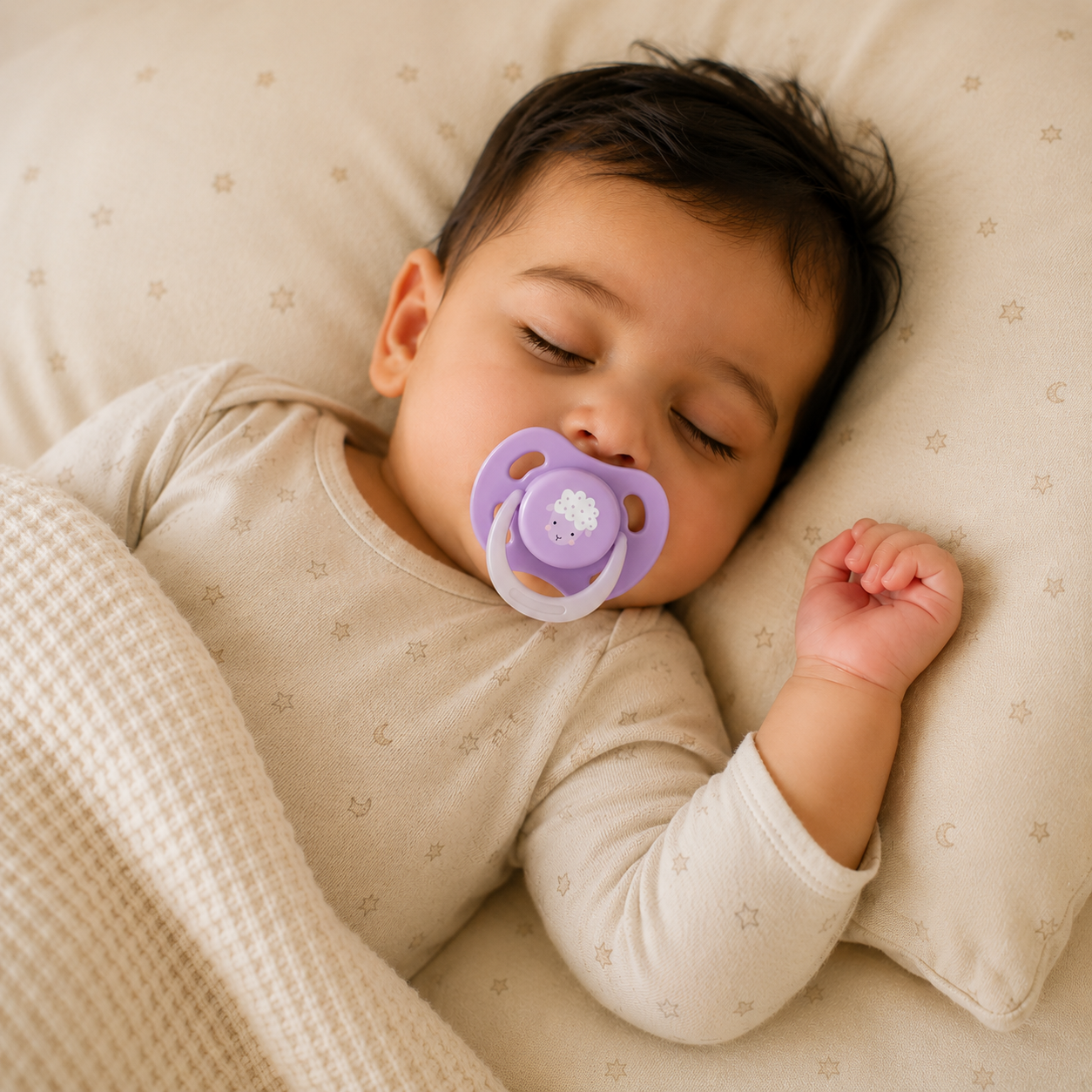 Adore Airo! The Symmetrical Pacifier that Glows in Dark with Storage Case- Purple