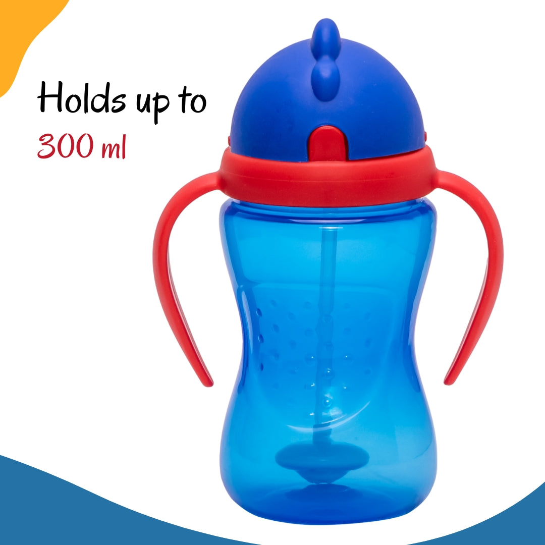Adore Sippero Sports Straw Sipper with Gravity Ball and Retractable Dust Free Cap- 300ml- Blue