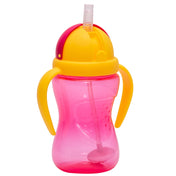 Adore Sippero Sports Straw Sipper with Gravity Ball and Retractable Dust Free Cap- 300ml- Pink
