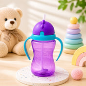 Adore Sippero Sports Straw Sipper with Gravity Ball and Retractable Dust Free Cap- 300ml- Purple