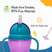 Adore Sippero Sports Straw Sipper with Gravity Ball and Retractable Dust Free Cap- 300ml- Purple