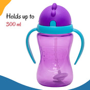 Adore Sippero Sports Straw Sipper with Gravity Ball and Retractable Dust Free Cap- 300ml- Purple