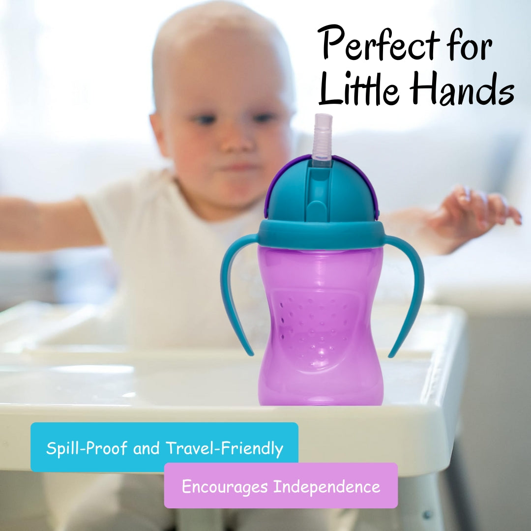 Adore Sippero Sports Straw Sipper with Gravity Ball and Retractable Dust Free Cap- 300ml- Purple