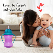 Adore Sippero Sports Straw Sipper with Gravity Ball and Retractable Dust Free Cap- 300ml- Purple