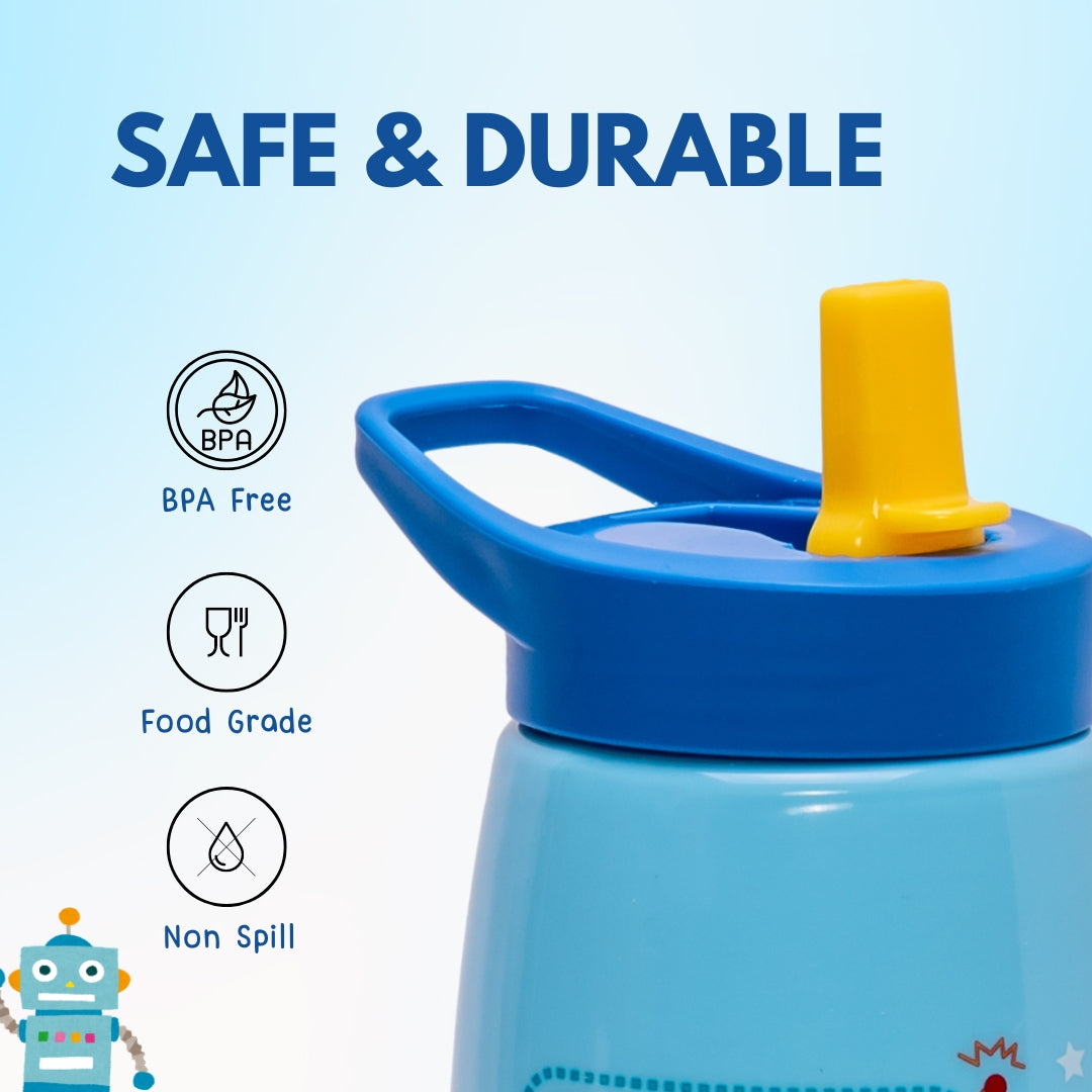 Adore Kiddo Flip to Sip Sports Sipper with Handle- 420ml -Blue