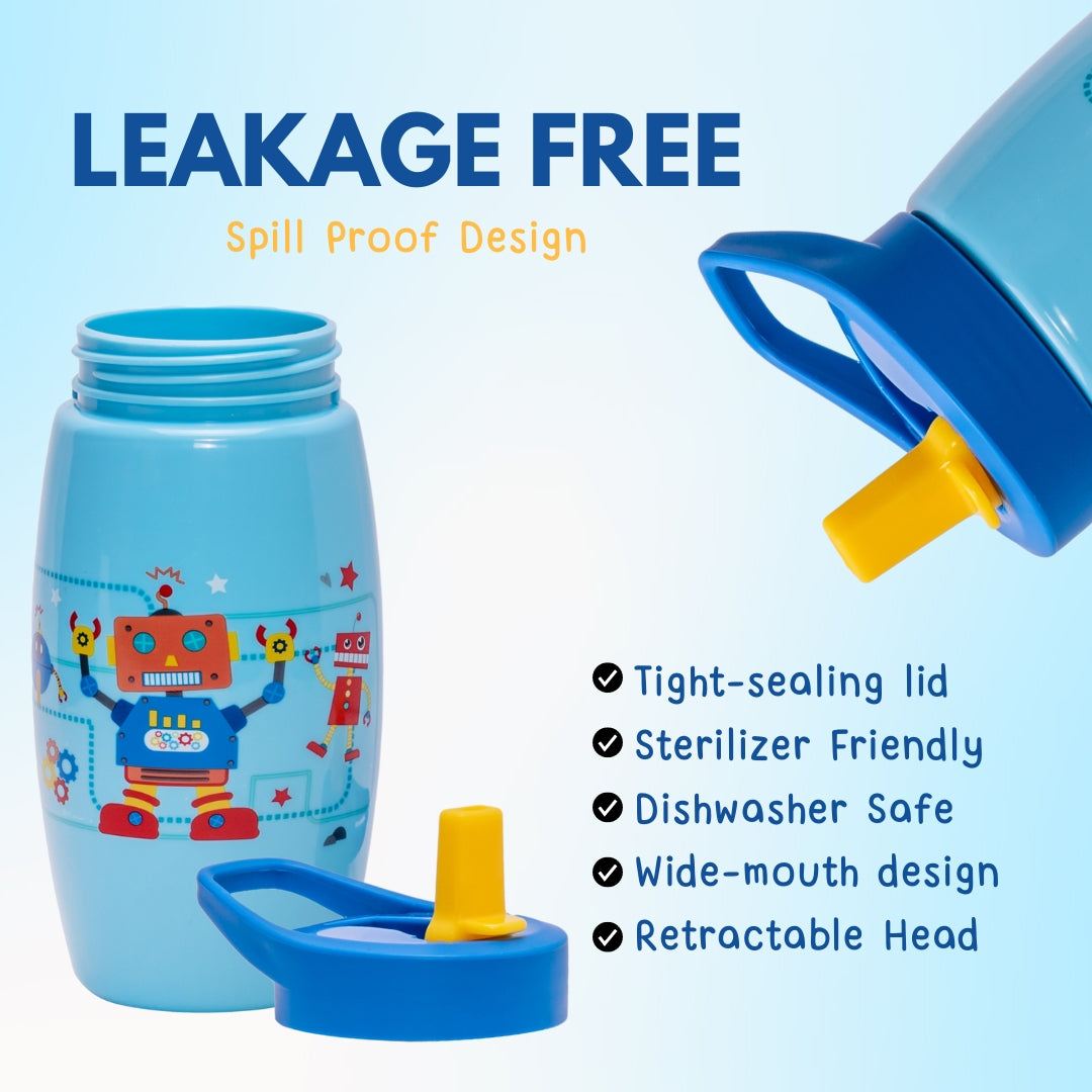 Adore Kiddo Flip to Sip Sports Sipper with Handle- 420ml -Blue