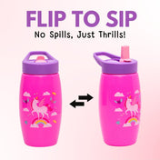 Adore Kiddo Flip to Sip Sports Sipper with Handle- 420ml -Pink