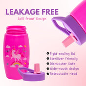 Adore Kiddo Flip to Sip Sports Sipper with Handle- 420ml -Pink