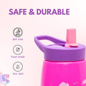 Adore Kiddo Flip to Sip Sports Sipper with Handle- 420ml -Pink