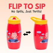 Adore Kiddo Flip to Sip Sports Sipper with Handle- 420ml -Red