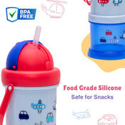 Adore Snacker Jack -The Sip 'n' Snack Bot 'n' Pot with Handle- Blue