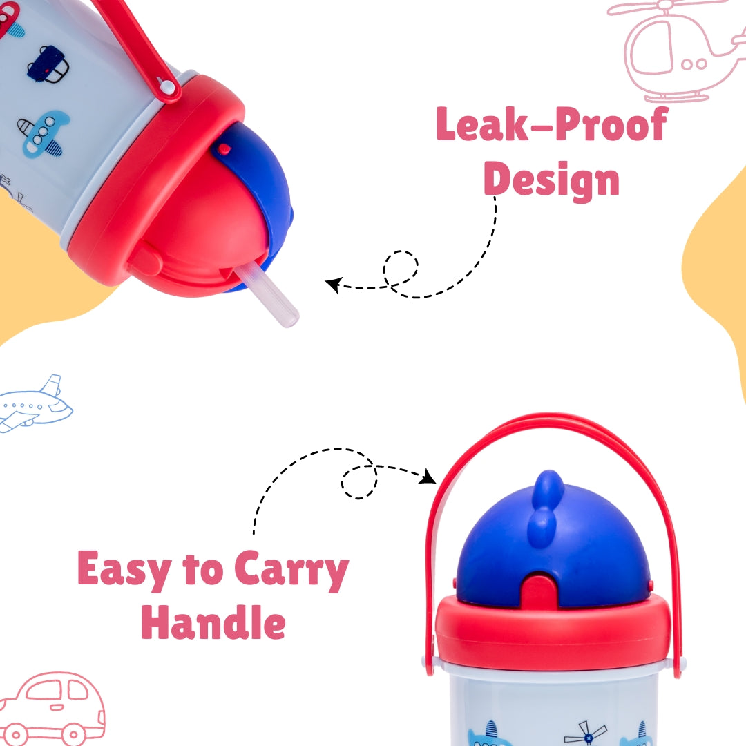 Adore Snacker Jack -The Sip 'n' Snack Bot 'n' Pot with Handle- Blue