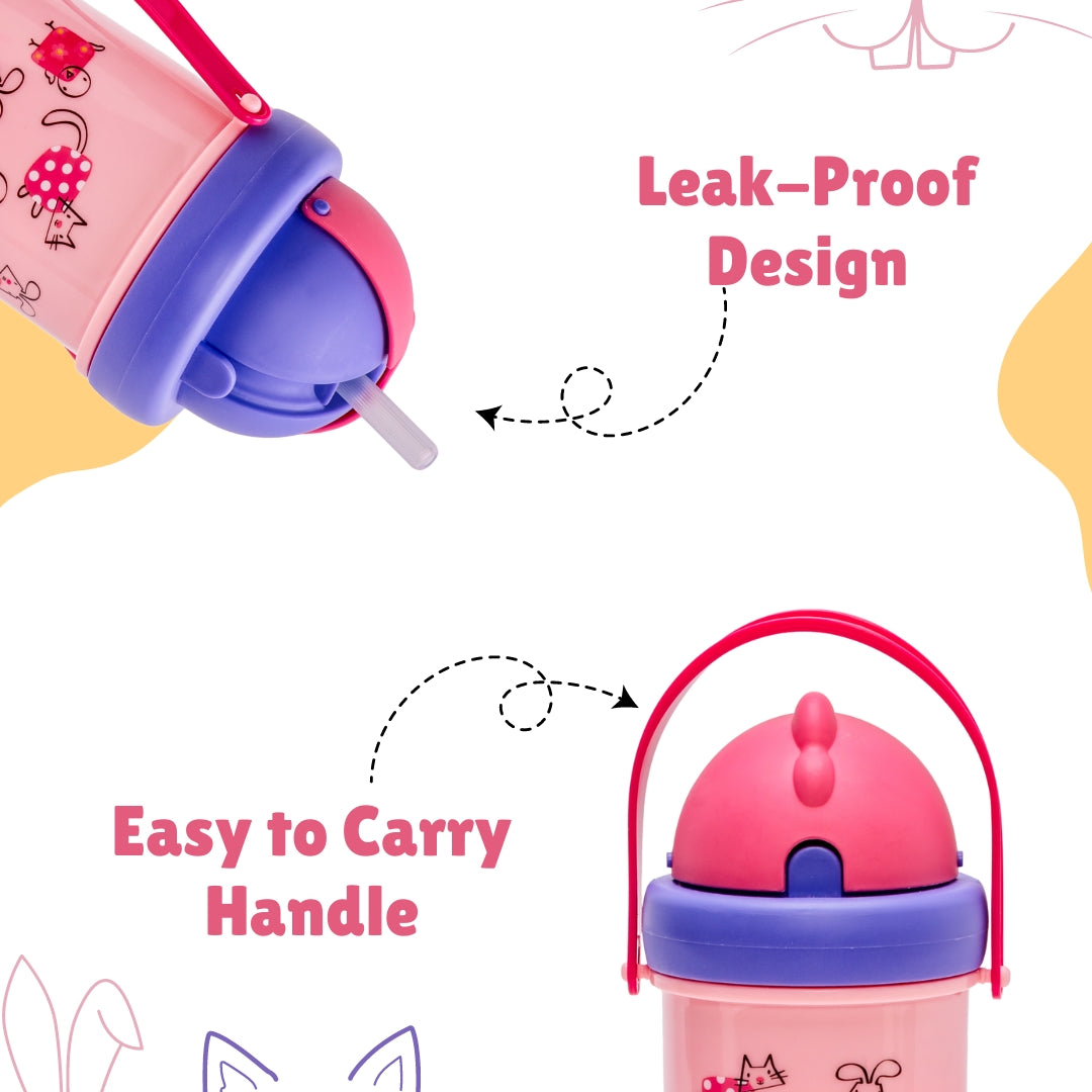 Adore Snacker Jack -The Sip 'n' Snack Bot 'n' Pot with Handle- Pink