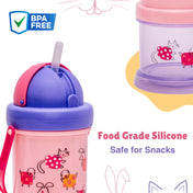 Adore Snacker Jack -The Sip 'n' Snack Bot 'n' Pot with Handle- Pink