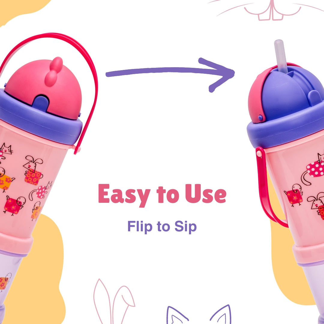 Adore Snacker Jack -The Sip 'n' Snack Bot 'n' Pot with Handle- Pink