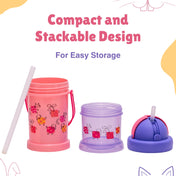 Adore Snacker Jack -The Sip 'n' Snack Bot 'n' Pot with Handle- Pink