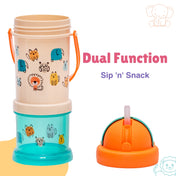 Adore Snacker Jack -The Sip 'n' Snack Bot 'n' Pot with Handle- Beige
