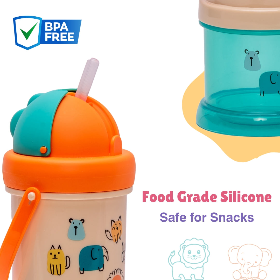 Adore Snacker Jack -The Sip 'n' Snack Bot 'n' Pot with Handle- Beige