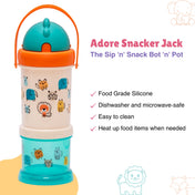 Adore Snacker Jack -The Sip 'n' Snack Bot 'n' Pot with Handle- Beige