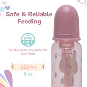 Adore Advanced CONTANGO- The Ventilated Anti-Colic Stem Baby Feeding Bottle- 250ml- Pink