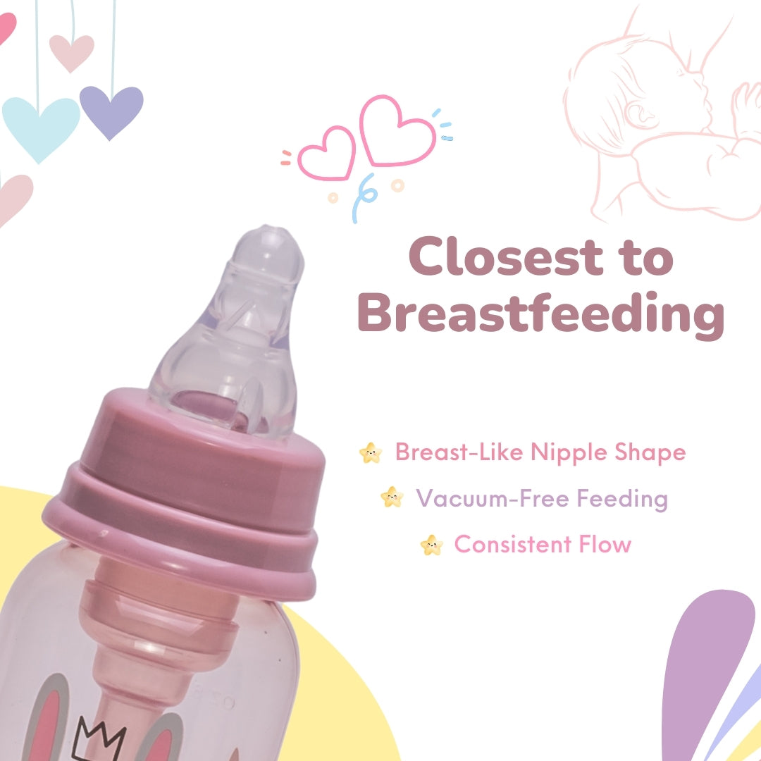 Adore Advanced CONTANGO- The Ventilated Anti-Colic Stem Baby Feeding Bottle- 250ml- Pink