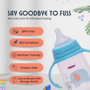 Adore Nok Nok Wide neck Feeding Bottle With Twin Handle 250ml - New Blue