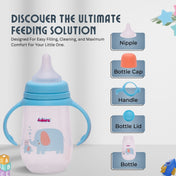 Adore Nok Nok Wide neck Feeding Bottle With Twin Handle 250ml - New Blue