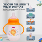 Adore Nok Nok Wide neck Feeding Bottle With Twin Handle 250ml - Orange