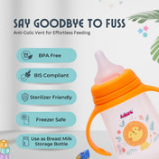 Adore Nok Nok Wide neck Feeding Bottle With Twin Handle 250ml - Orange