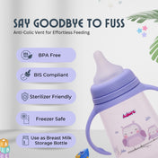 Adore Nok Nok Wide neck Feeding Bottle With Twin Handle 250ml - Purple