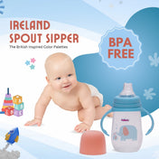 Adore Ireland Wide Neck Soft Spout sipper with Twin Handle-250ml- New Blue