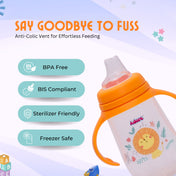 Adore Ireland Wide Neck Soft Spout sipper with Twin Handle-250ml- Orange