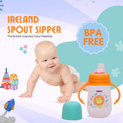 Adore Ireland Wide Neck Soft Spout sipper with Twin Handle-250ml- Orange