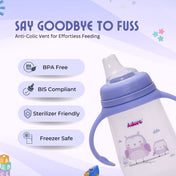 Adore Ireland Wide Neck Soft Spout sipper with Twin Handle-250ml- Purple